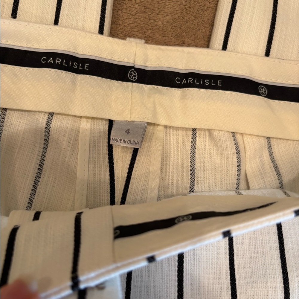 Carlisle Striped White and Black Women’s Dress Pants Size 4 - Picture 6 of 8